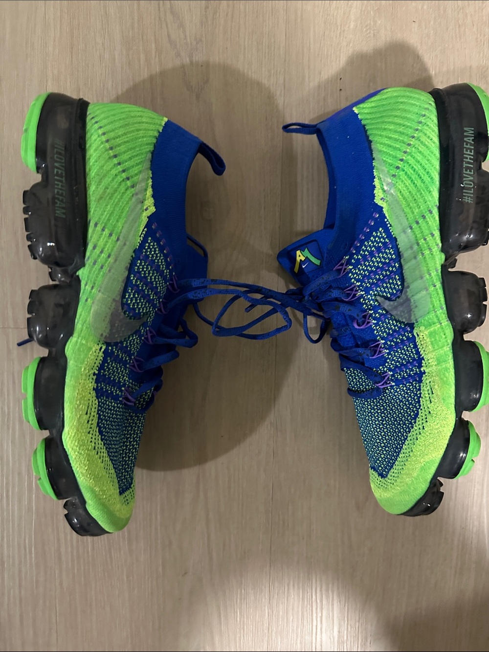 Nike Vapormax in Blue and Neon Green